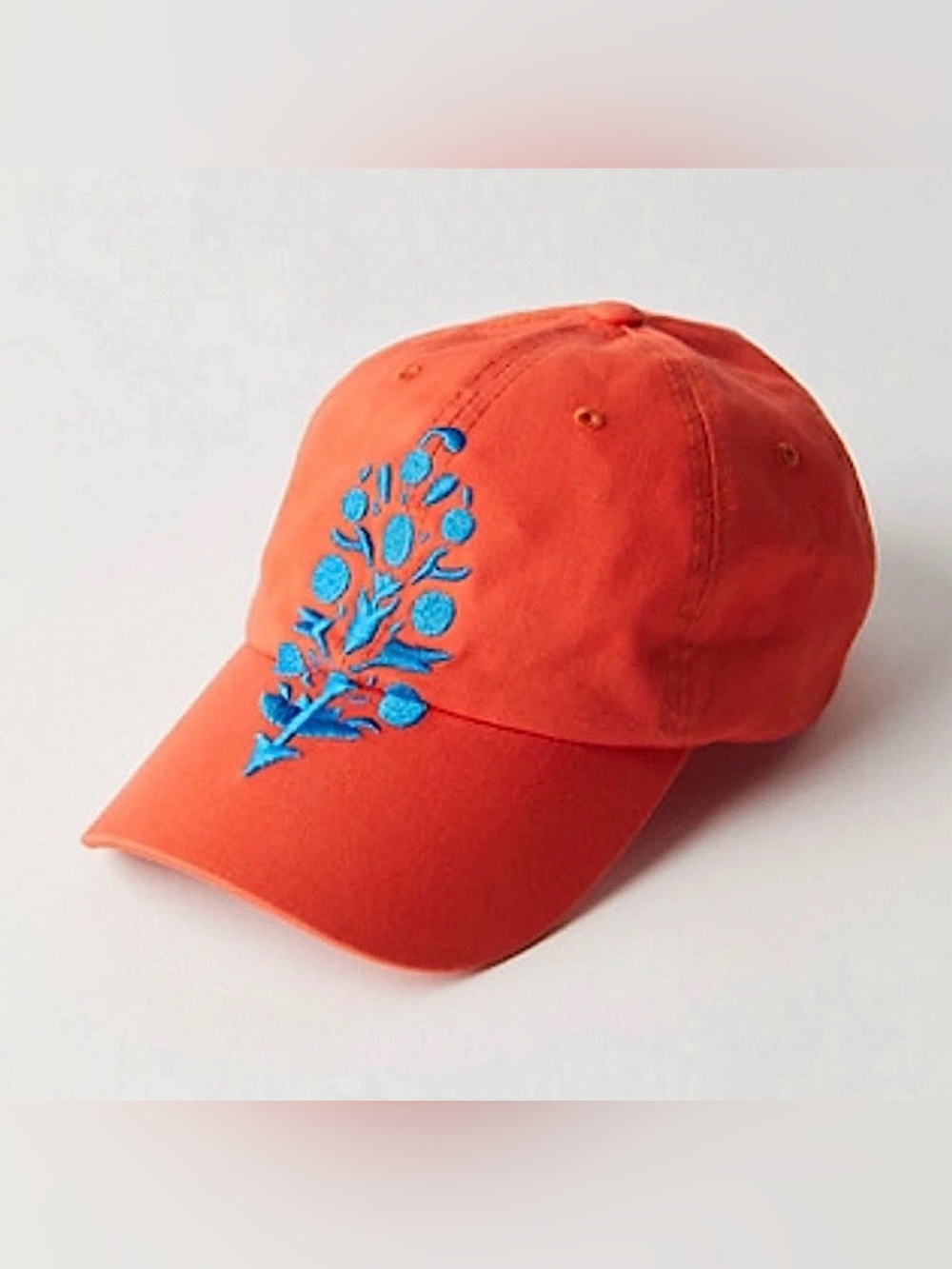 Free People NWT baseball cap hat rasperry orange